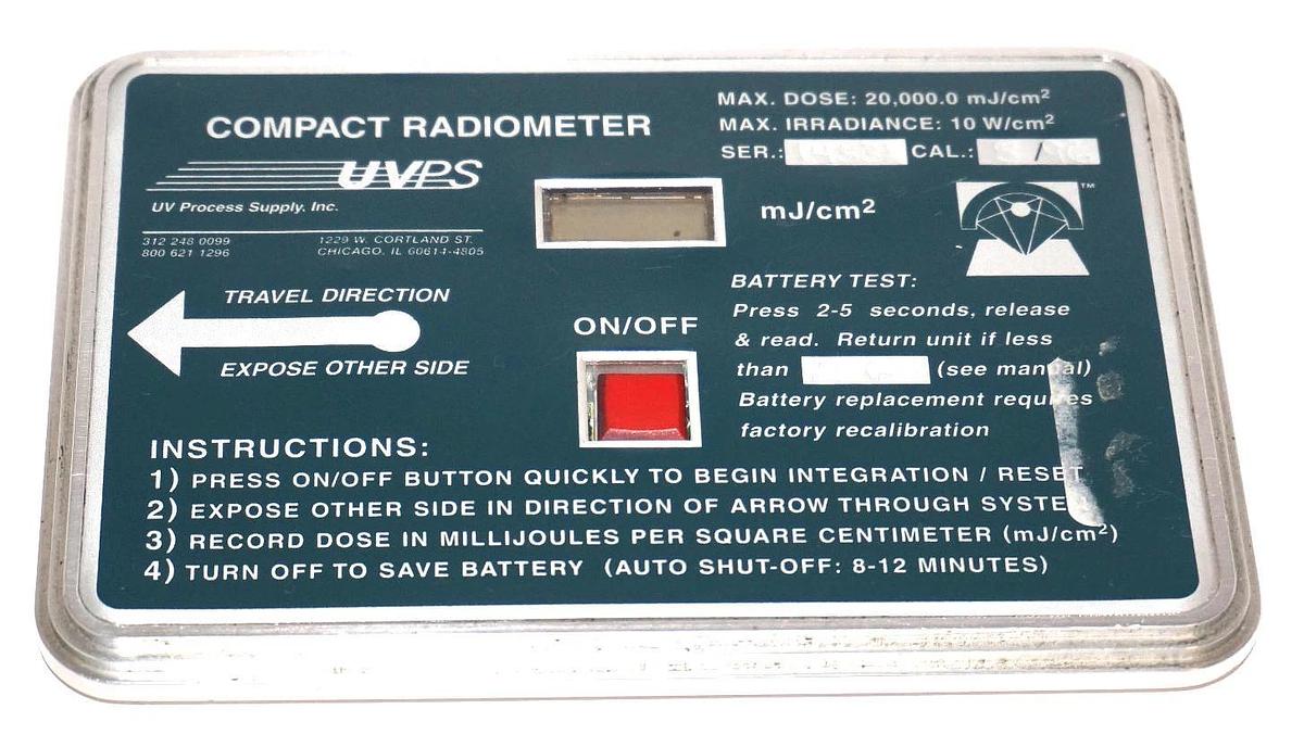 Used UVPS COMPACT RADIOMETER UV PROCESS SUPPLY