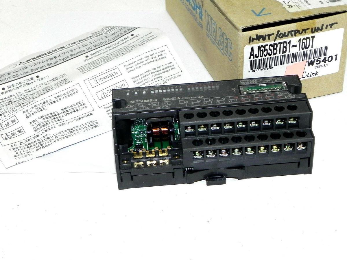 Used MITSUBISHI AJ65SBTB1-16DT CC-LINK BLOCK INPUT/OUTPUT UNIT 1.2W (IN BOX)