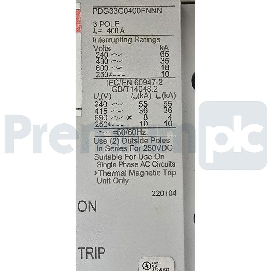 Eaton BKG3G400 Pow-R-Xpress Main Circuit Breaker Kit PDG33G0400FNNN 400A NEW