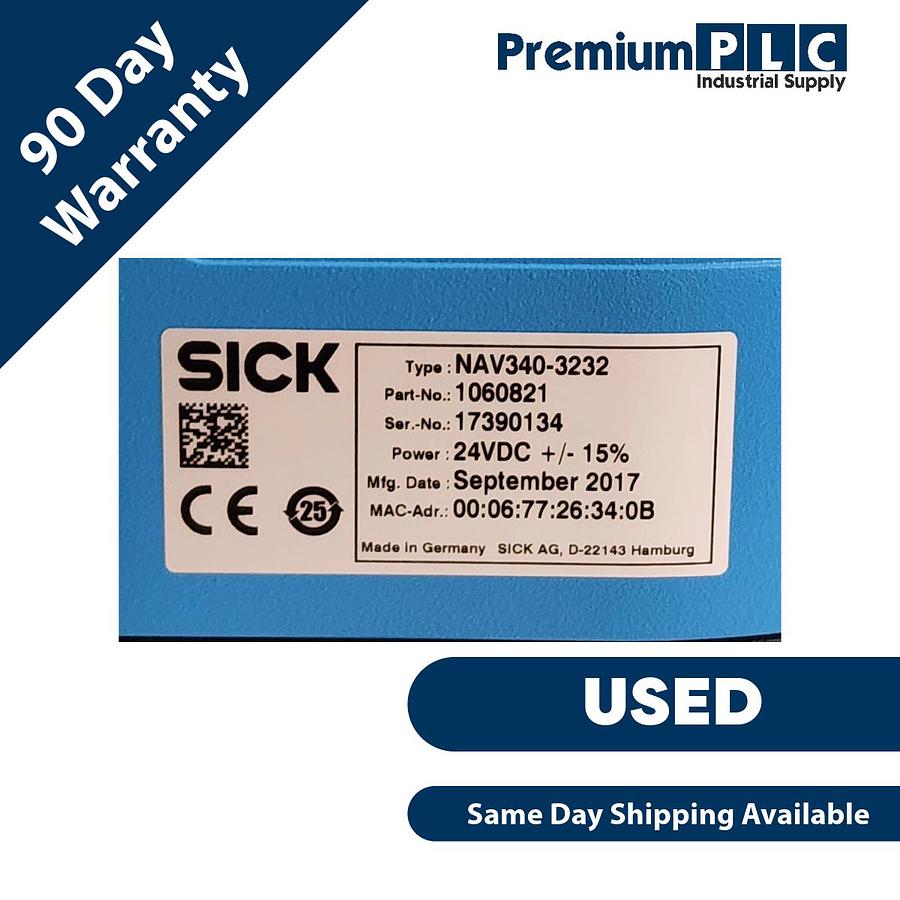 Used USED SICK NAV340-3232 NAV3XX / INDOOR 2D LiDAR SENSOR NAV3403232 P/N 1060821