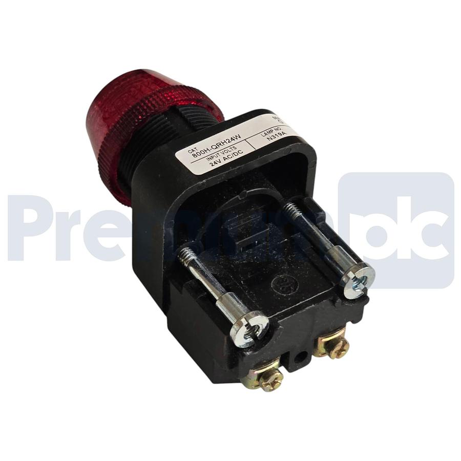 Used ALLEN BRADLEY 800H-QRH24W /G 30mm RED PILOT LIGHT 800H PUSH BUTTON NSNP (read)