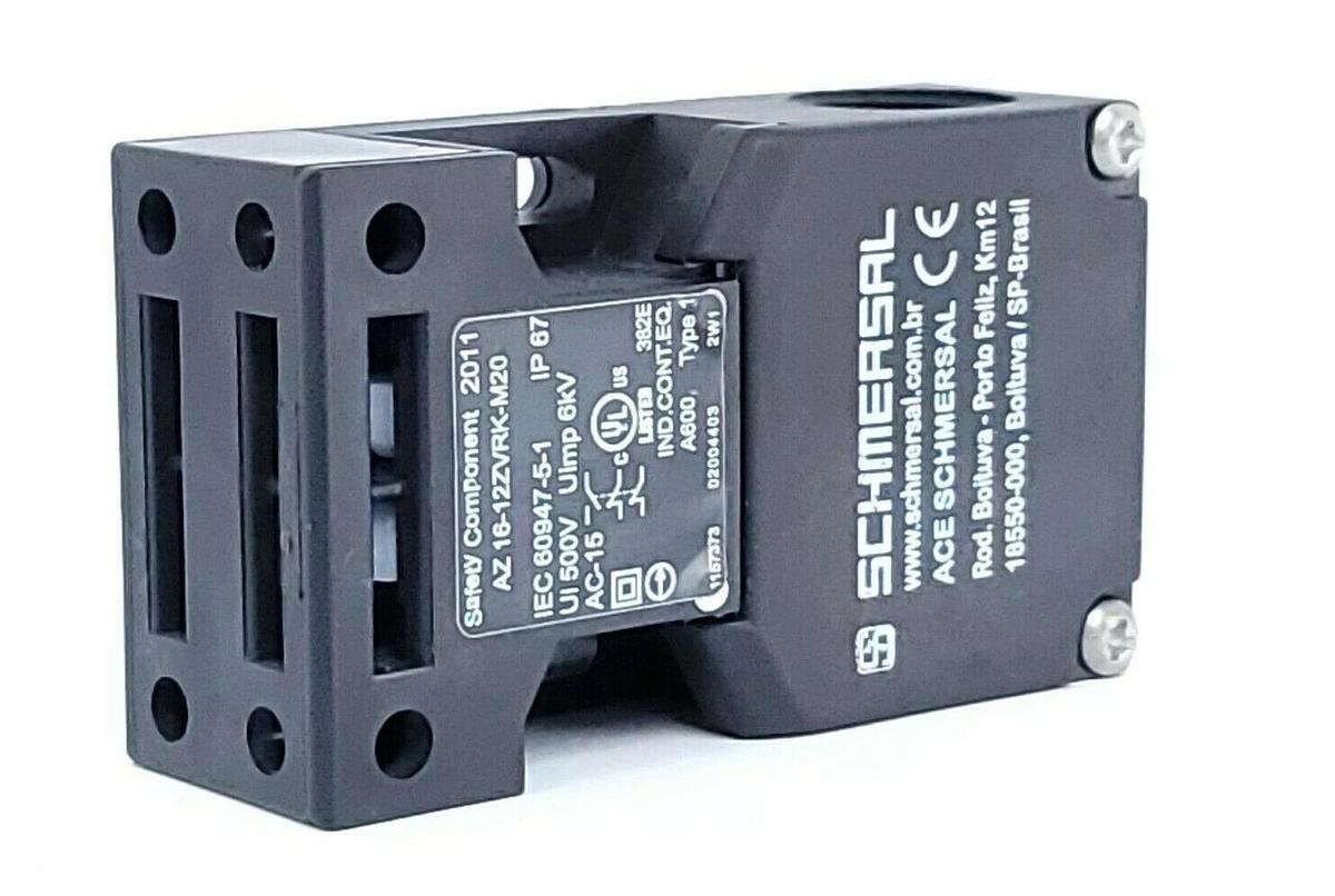 Used SCHMERSAL AZ 16-12ZVRK-M20 SAFETY INTERLOCK SWITCH AZ1612ZVRKM20