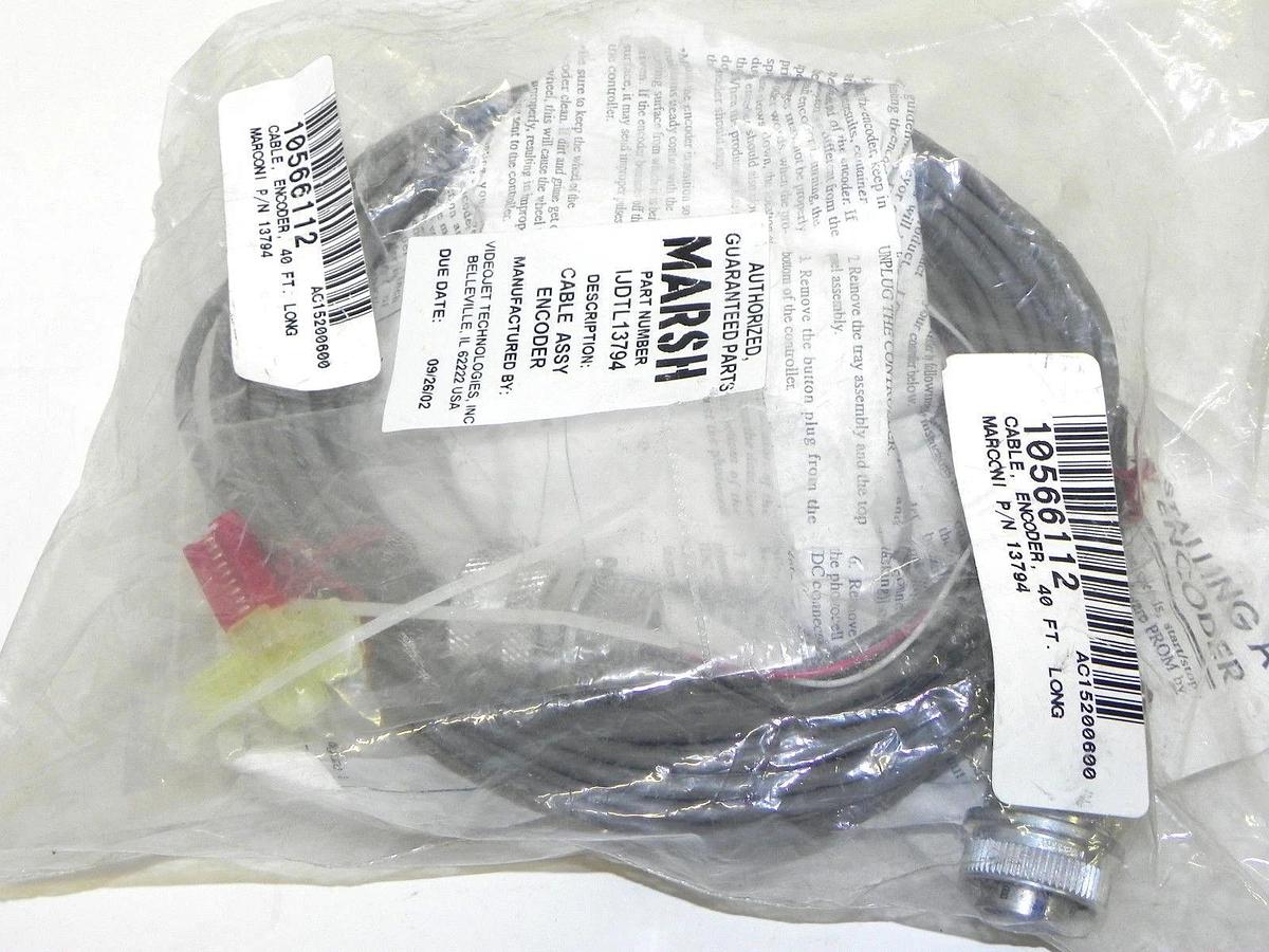 Used NEW MARSH IJDTL13794 CABLE ASSY ENCODER 40' LONG
