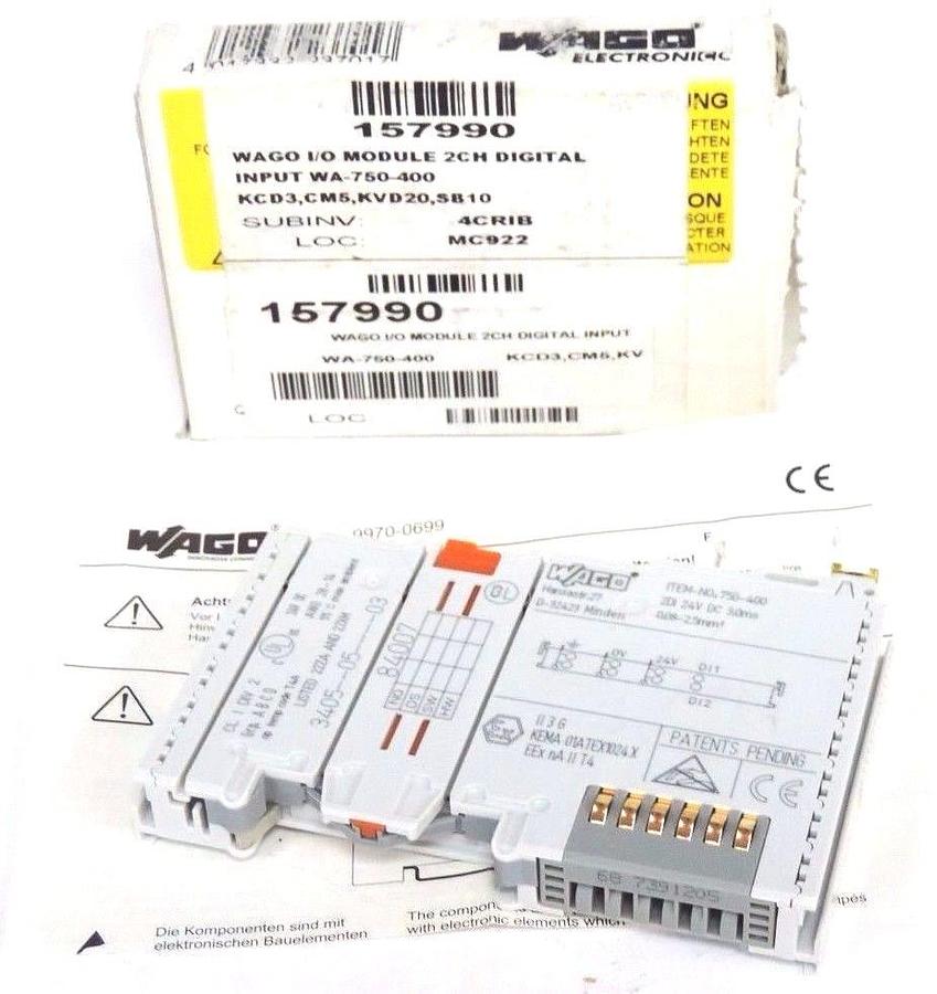 Used NIB WAGO 750-400 2 CHAN IN 24VDC MODULE 750400