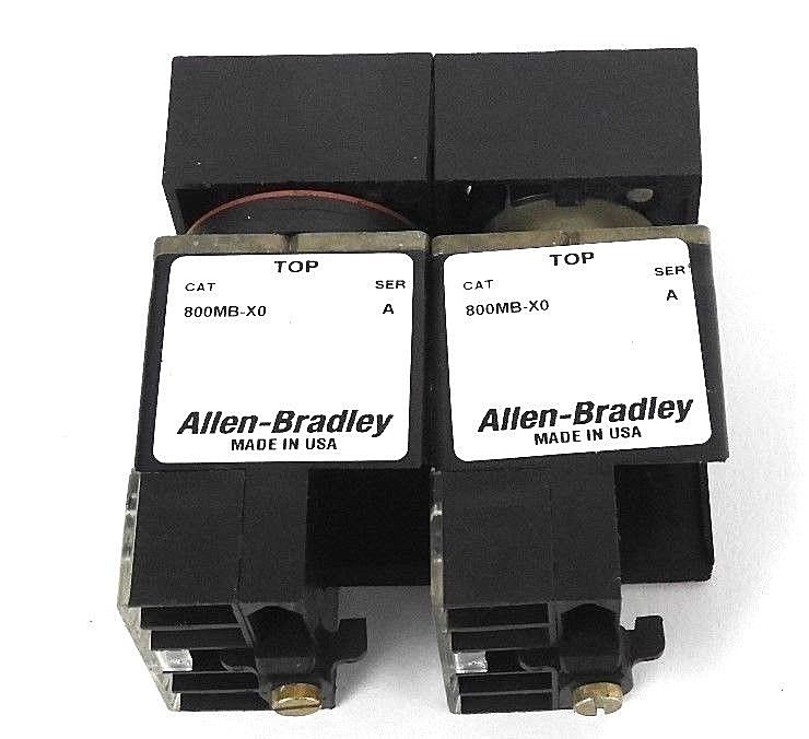 Used LOT OF 2 ALLEN BRADLEY 800MB-XO SER. A OPERATOR FOR PUSHBUTTON SWITCHES 800M-XD1