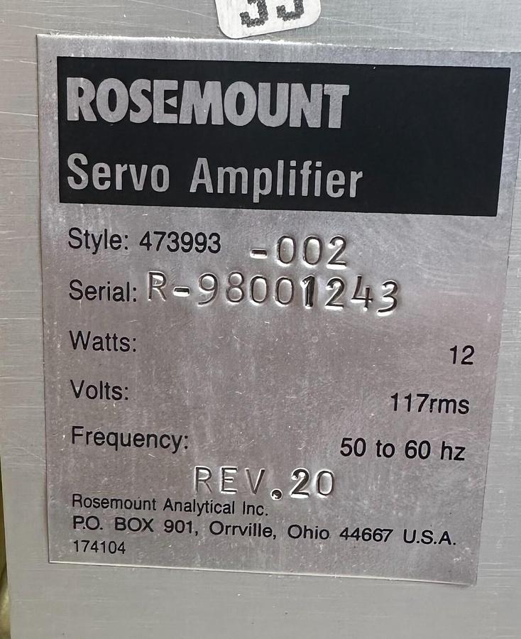 Used NEW ROSEMOUNT 473993-002 / 473993002 SERVO AMPLIFIER 50/60Hz 12W REV. 20