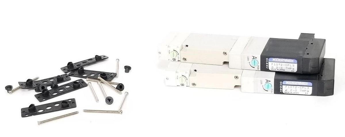 Used LOT OF 2 KOGANEI F10T2-CPL3 SOLENOID VALVES 24VDC, 0.2~0.7MPA, F10T2CPL3DC24V
