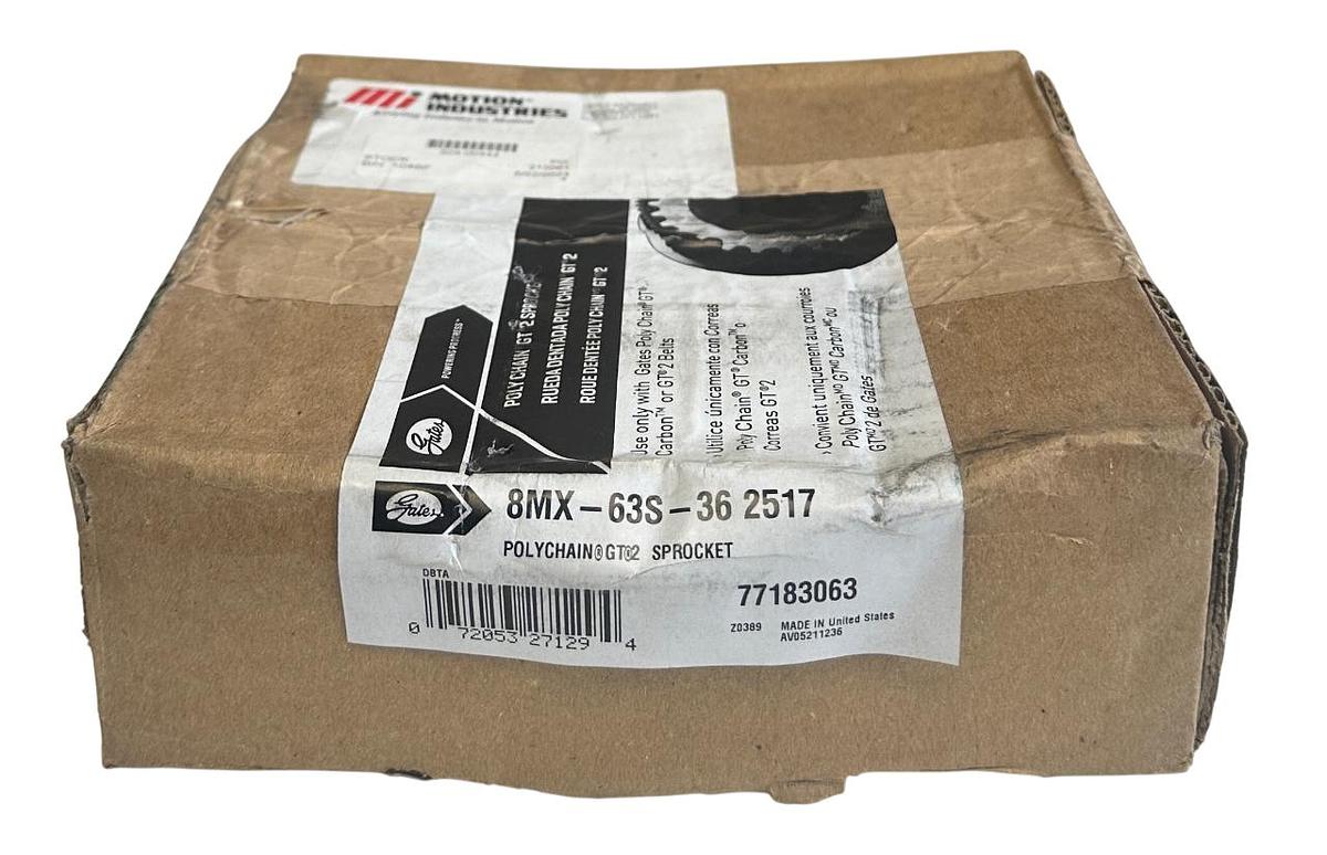 Used GATES 8MX-63S-36 2517 / 77183063 POLYCHAIN GT2 BELT SPROCKET TAPER-LOCK NSMP