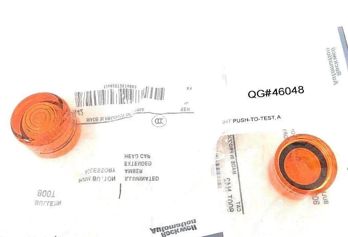 Used LOT OF 3 NEW ALLEN BRADLEY 800T-N42 PUSH BUTTON AMBER EXTENDED HEAD CAPS SER. C