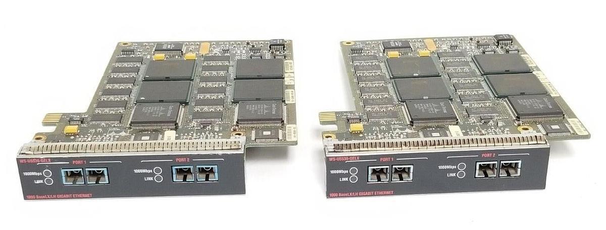 Used LOT OF 2 CISCO SYSTEMS WS-U5536-GELX ETHERNET MODULES 68-0548-02 , 73-3286-03
