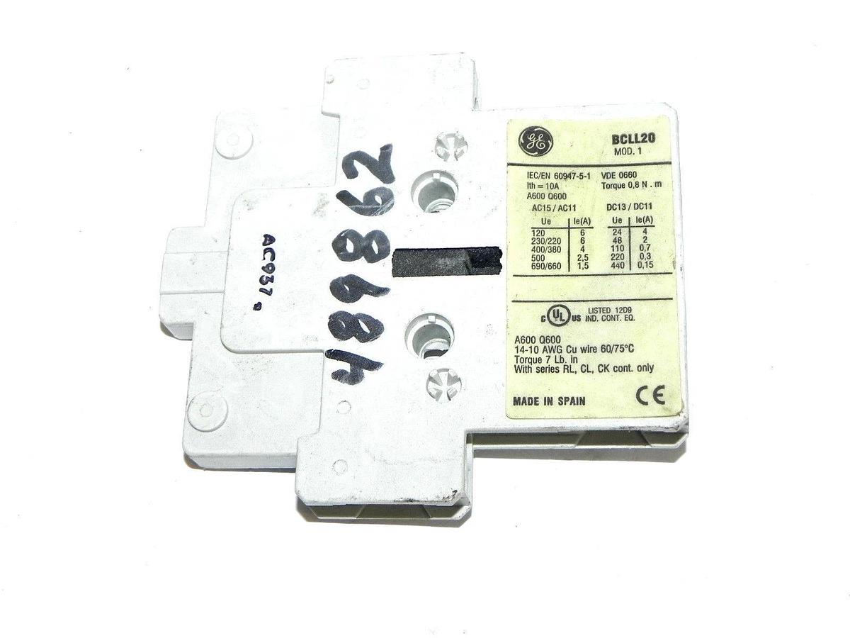 Used GENERAL ELECTRIC BCLL20 CONTACT USED