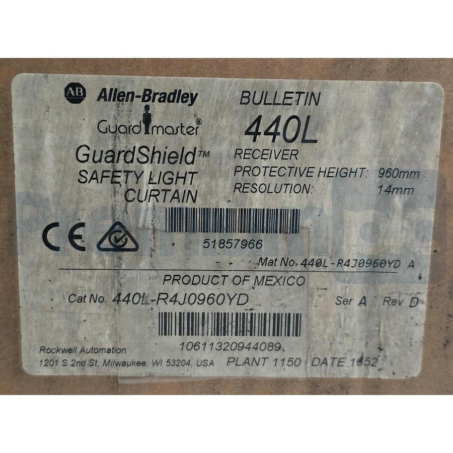 Allen-Bradley 440L-R4J0960YD /A GuardShield Safety Light Curtain Receiver NSMP