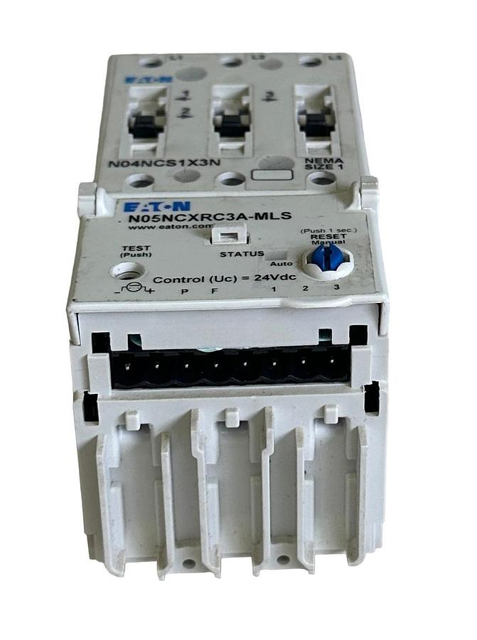 Used NEW EATON N101CS1C3A-MLS / 3-1584-003A NEMA FVNR SIZE 1 STARTER 27A 24VDC 3-POLE