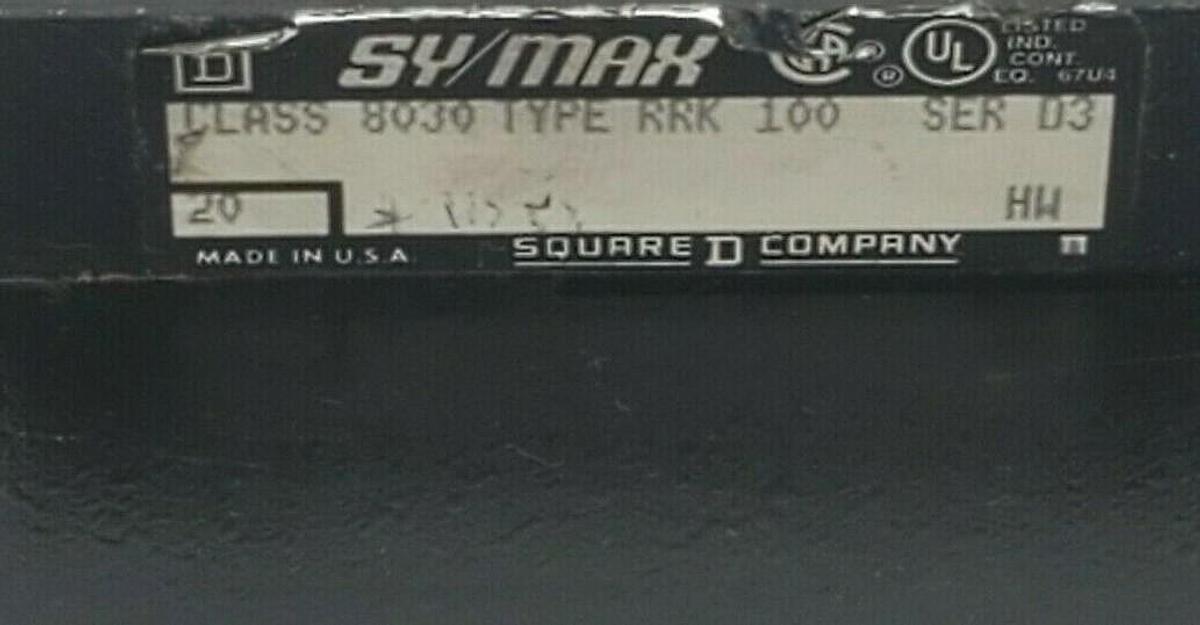 Used SQUARE D SYMAX 8030 RRK-100 SER. 03 5-SLOT REG. RACK CHASSIS ASSEMBLY 8030RRK100