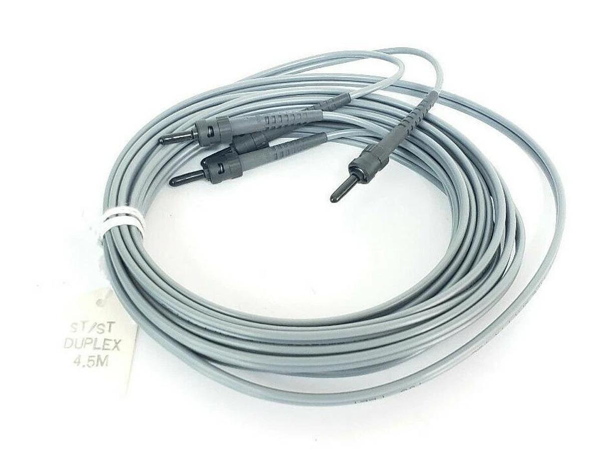 Used NEW ALPHA WIRE FCA822-4.5M ST/ST DUPLEX 4.5M FIBER OPTIC CABLE FDUPX02 OFNR