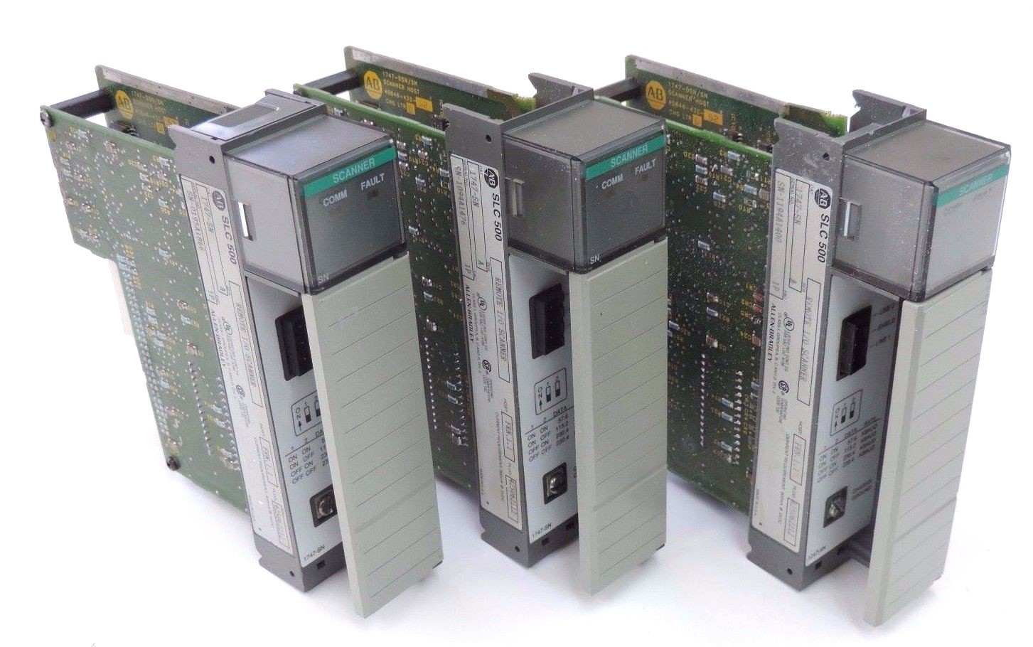 Used LOT OF 3 ALLEN BRADLEY 1747-SN REMOTE I/O SCANNERS 1747SN SER. A, FRN: 1.1