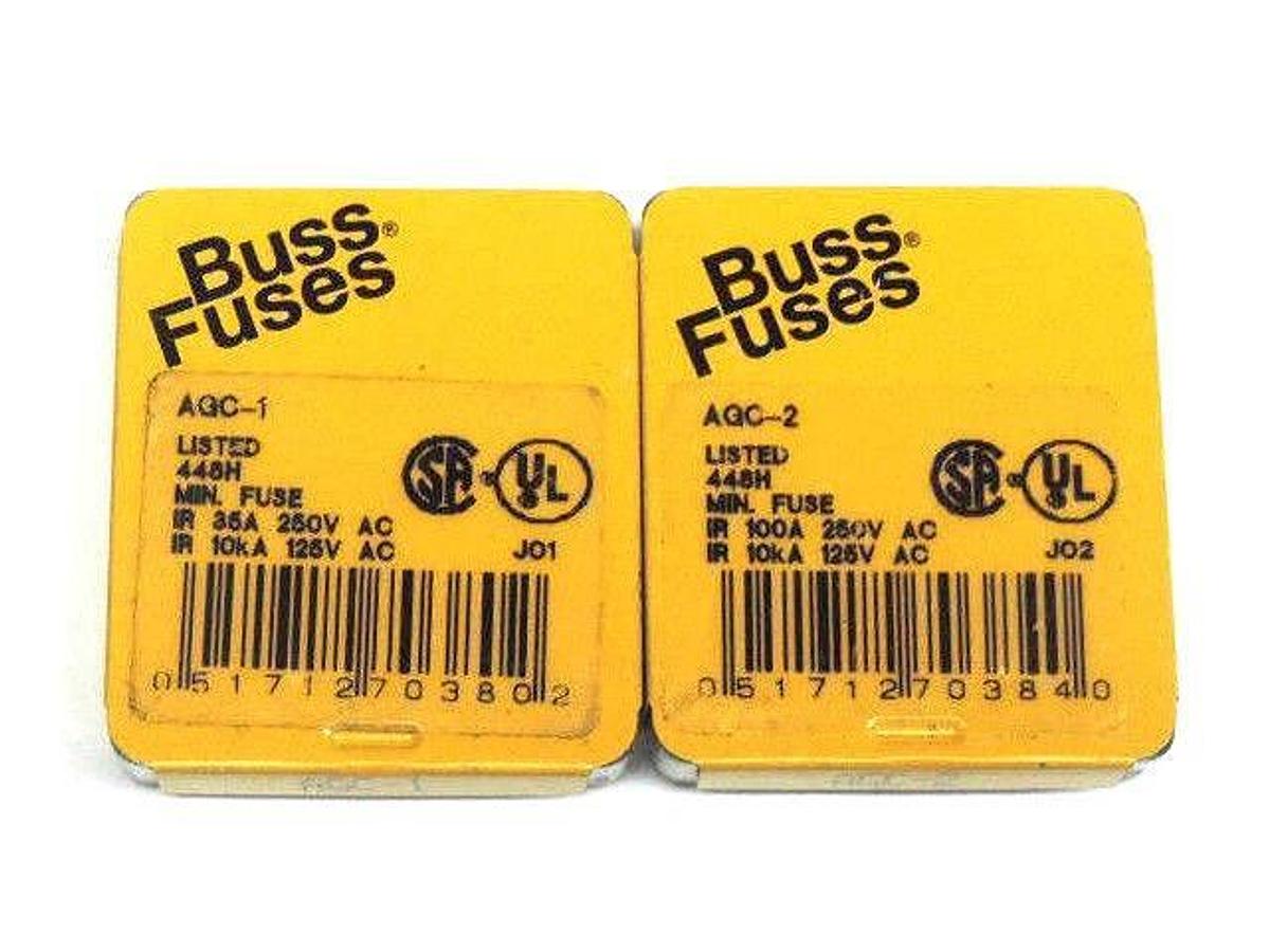 Used LOT OF 25 NEW COPPER BUSSMANN AGC-1 FUSES AGC1 & 25 NEW AGC-2 FUSES AGC2