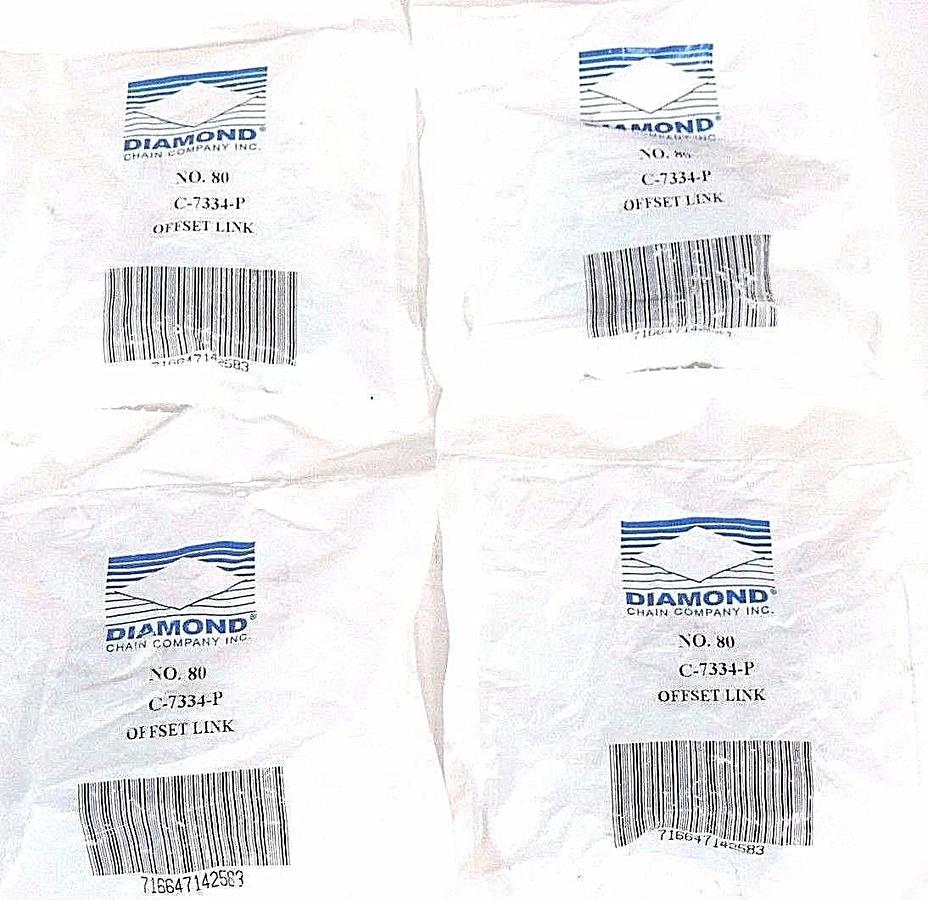 LOT OF 4 NEW DIAMOND NO. 80 C-7334-P OFFSET LINKS C7334P