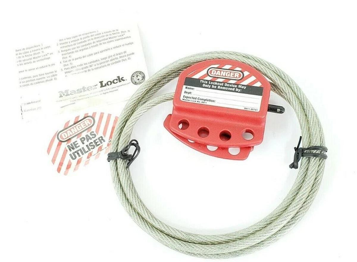 Used NEW MASTER LOCK 8611 ADJUSTABLE CABLE LOCKOUT HASP 126775 8611-05700 861105700