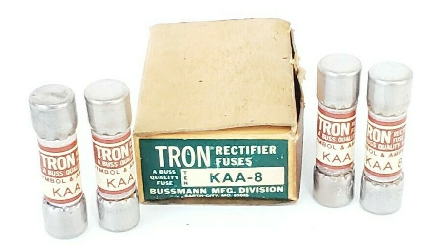 Used BOX OF 4 NEW COOPER BUSSMANN KAA-8 RECTIFIER FUSES KAA8