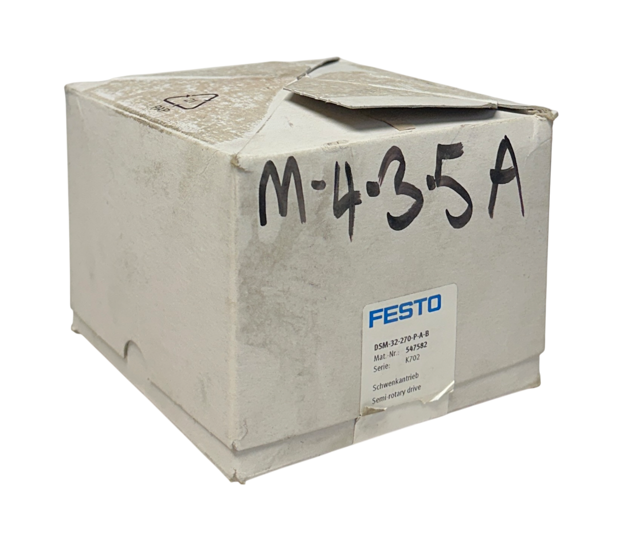 Used FESTO DSM-32-270-P-A-B / 547582 SEMI-ROTARY DRIVE DSM SERIES ACTUATOR 32mm NSMP