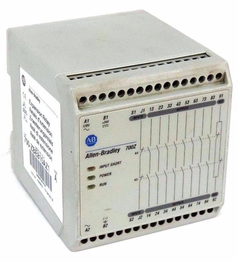 Used ALLEN BRADLEY 700-ZBE810AZ1 EXPANSION RELAY SER A 700ZBE810AZ1