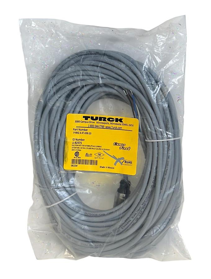 Used TURCK P-RKG 4.4T-698-20 / U-82575 EUROFAST CORDSET SINGLE-ENDED M12 20M NSFS