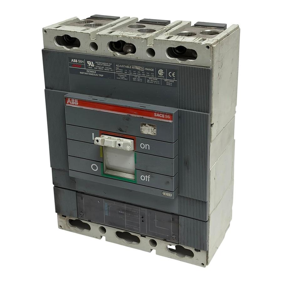 Used ABB SACE S6H Isomax 600A Circuit Breaker 3 Pole 3P 600V Type S6 Used