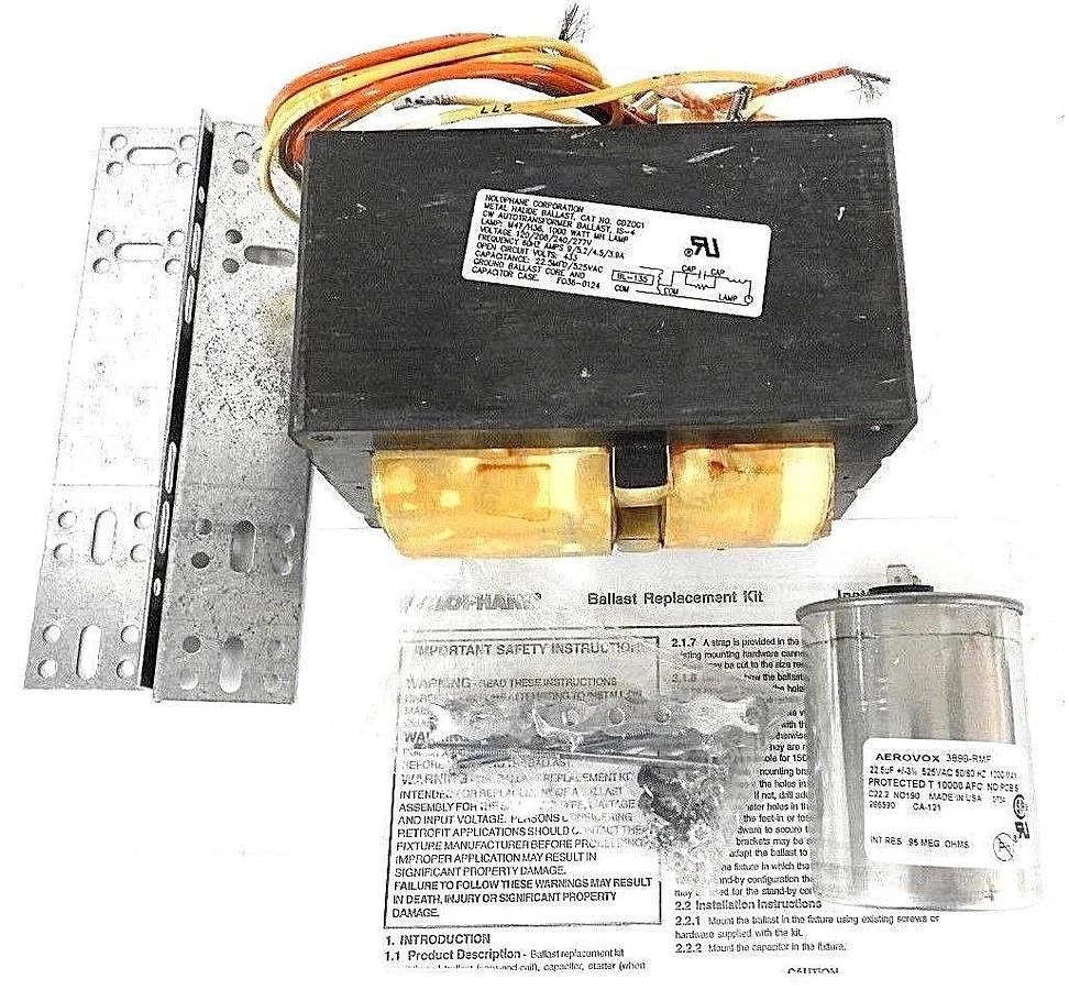 Used NIB HOLOPHANE RBKC10MHMTB BALLAST REPAIR KIT, 120/208/240/277V, GDZ0G1, 3899-RFM