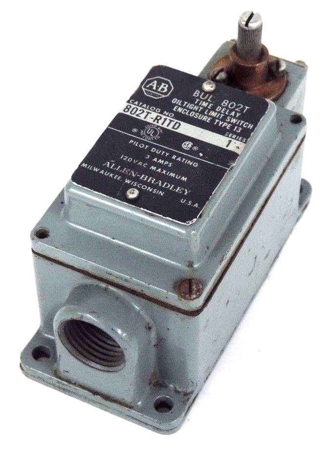 Used ALLEN BRADLEY 802T-R1TD LIMIT SWITCH SERIES 1 3AMPS 120VAC 802TR1TD