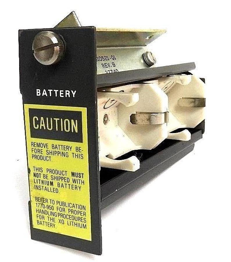 Used ALLEN BRADLEY 1772-B1 BATTERY TRAY HOUSING W/ 610521-01 RAIL MOUNT