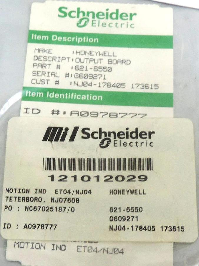 Used HONEYWELL 621-6550 OUTPUT BOARD MODULE 24VDC 6216550 QUALITY ASSURANCE REPORT