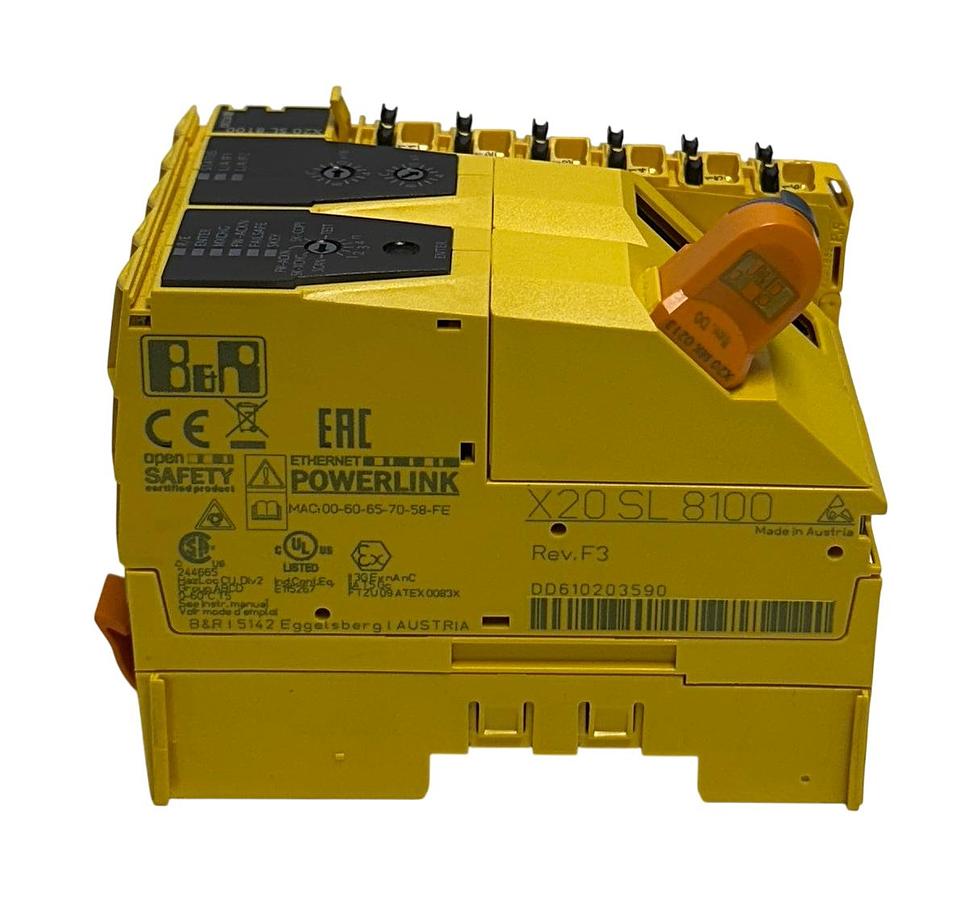 Used B&R X20 SL 8100 / X20SL8100 EtherNet POWERLINK SAFETY MODULE SAFELOGIC NSNP