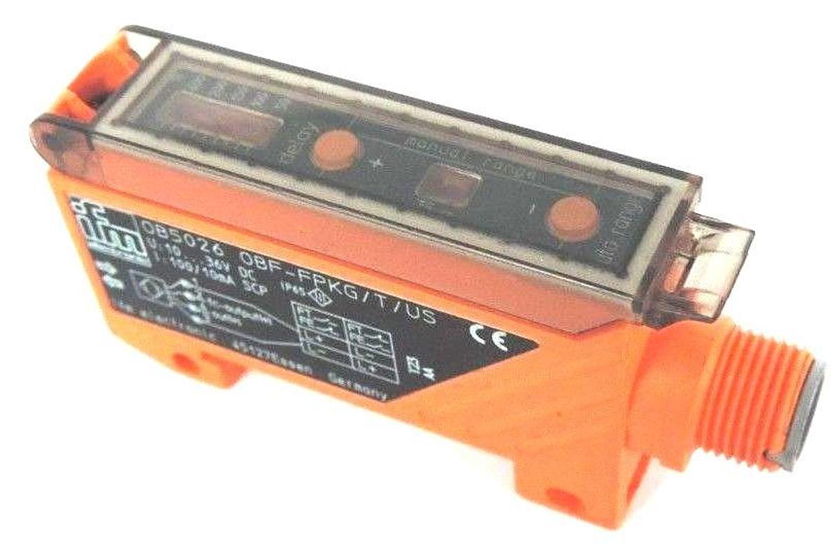 Used IFM OB5026 OBF-FPKG/T/US PHOTOELECTRIC FIBER OPTIC SENSOR 10-36VDC 100/10MA