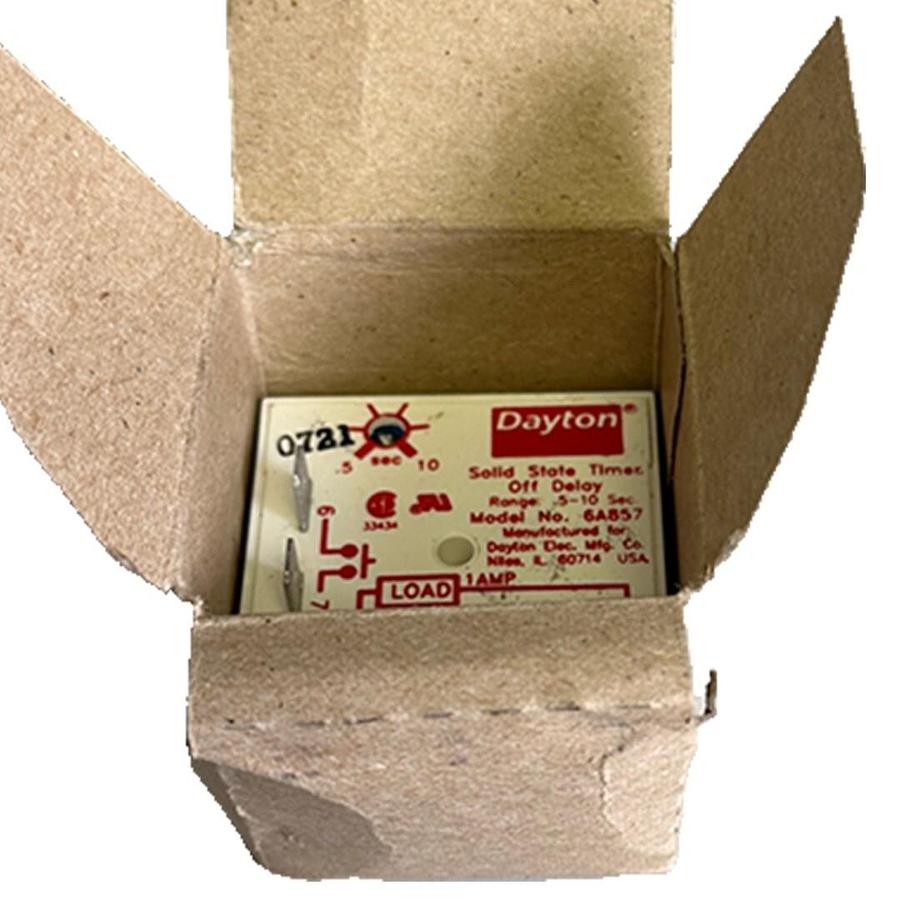 Used NEW DAYTON 6A857 SOLID STATE TIMER OFF DELAY RELAY .5-10 SECONDS