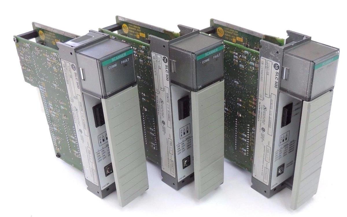 Used LOT OF 3 ALLEN BRADLEY 1747-SN REMOTE I/O SCANNERS 1747SN SER. A, FRN: 1.1