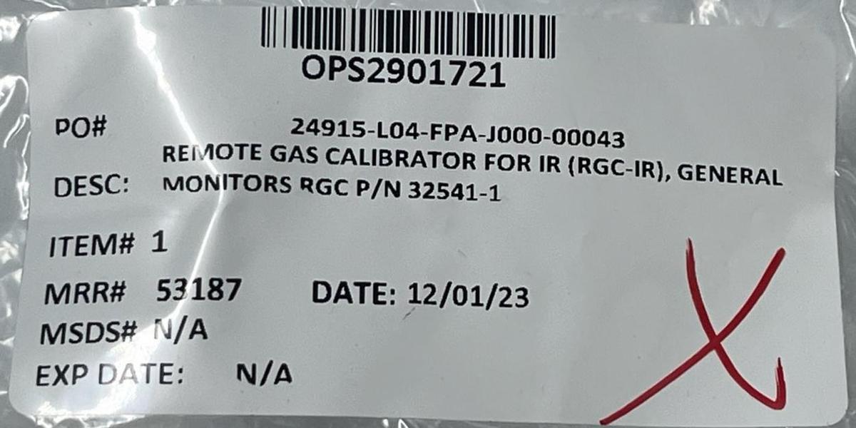 Used MSA RGC-IR Remote Gas Calibrator for Point IR Detectors P/N 32541-1