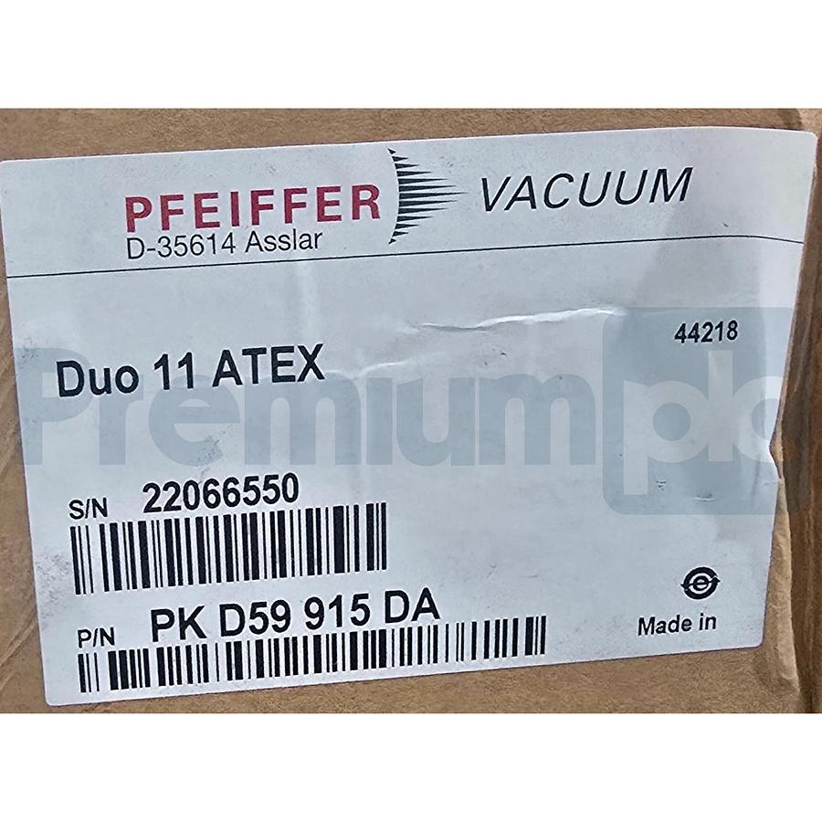 Pfeiffer Vacuum Duo 11 ATEX Vacuum Pump 230V .25kW 10.5 m3/h PK D59 915 DA NSMP