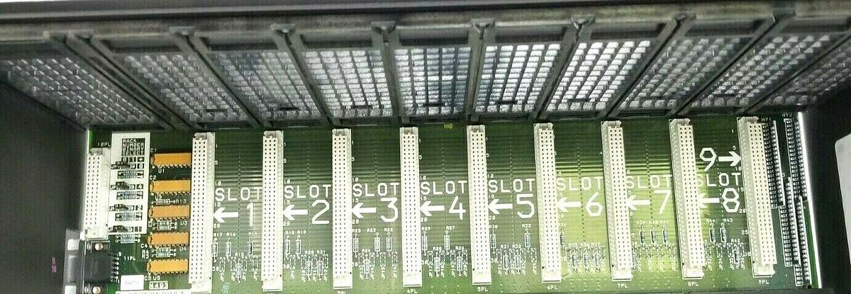 Used GE FANUC IC697CHS790D REAR MOUNT SLOT RACK 9-SLOT W/ 44A724845-G01 BACKPLANE