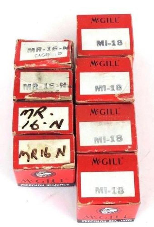 Used LOT OF 8 NIB MCGILL MI-18 AND MI-18-N NEEDLE BEARINGS