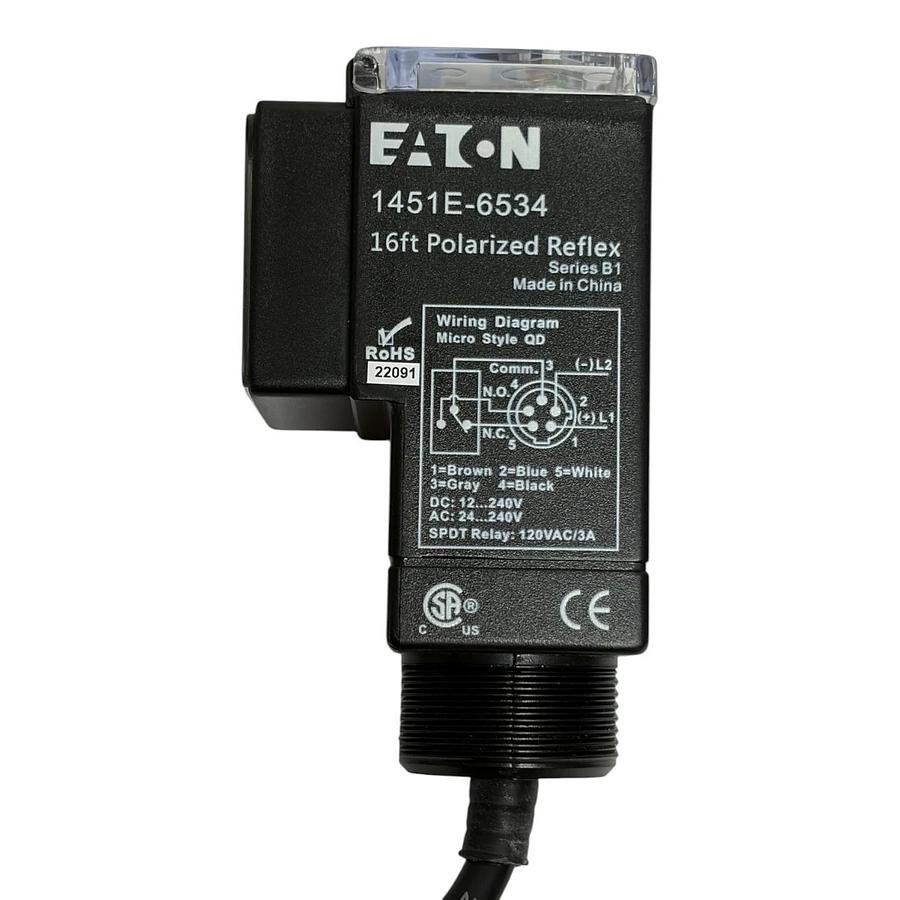 Eaton 1451E-6534 Enhanced 50 Series Polarized Reflex Photoelectric Sensor New