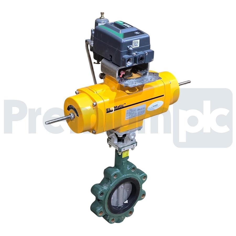 Fisher El-O-Matic 4" Butterfly Valve Assy w/DVC2000 Positioner & F0200U Actuator