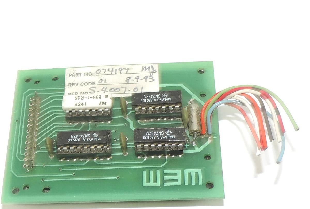 Used WEM 074197 KEYPAD REV. CODE: 01