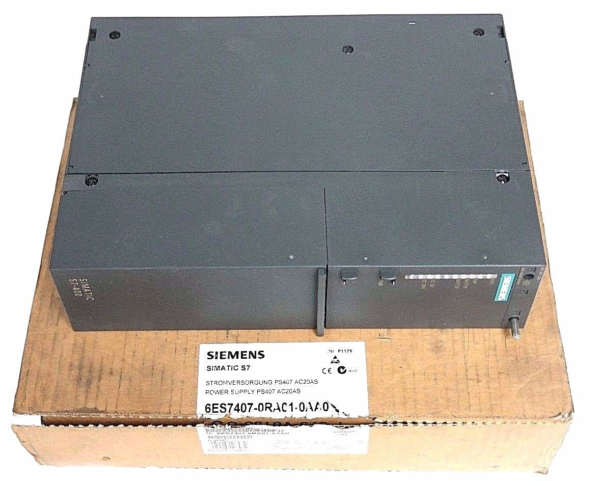 Used NEW SIEMENS SIMATIC S7  6ES7407-0RA01-0AA0 POWER SUPPLY PS407 AC20AS VERSION 1