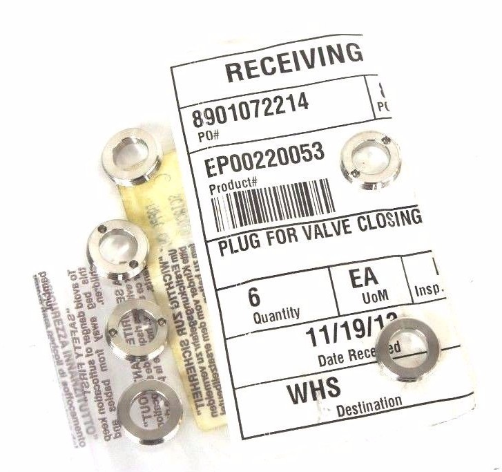 Used LOT OF 6 NEW GENERIC EP00220053 VALVE CLOSING PLUGS 1/2"