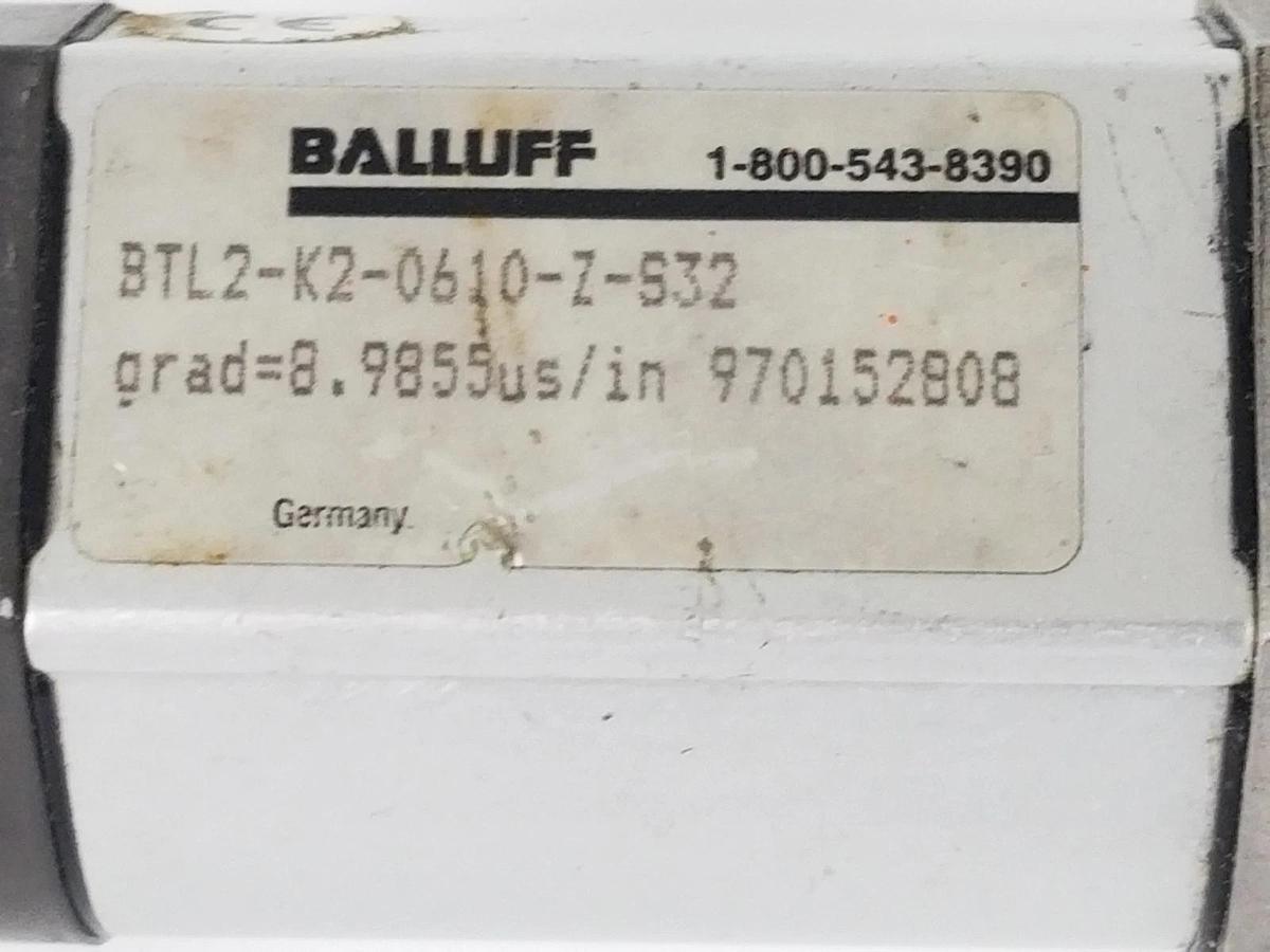 Used BALLUFF BTL2-K2-0610-Z-S32 POSITION SENSOR GRAD=8.9855us/in 970152808 31-1/2 OAL