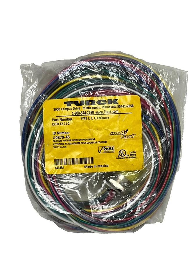 Turck CKFD 12-11-2 (U0879-45) Rear Mount Female M23 2-Meter Cable NEW