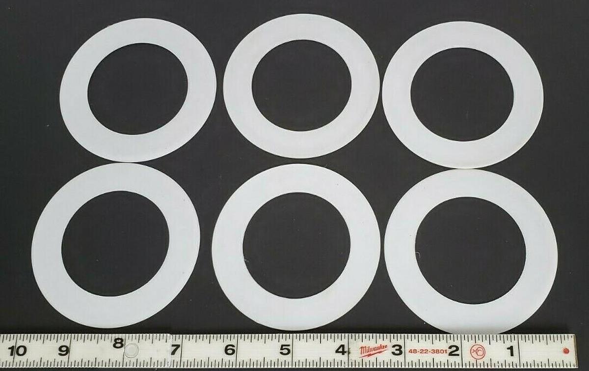Used LOT OF 6 LAPP W-34751 TEFLON DISCHARGE CAP GASKETS W34751