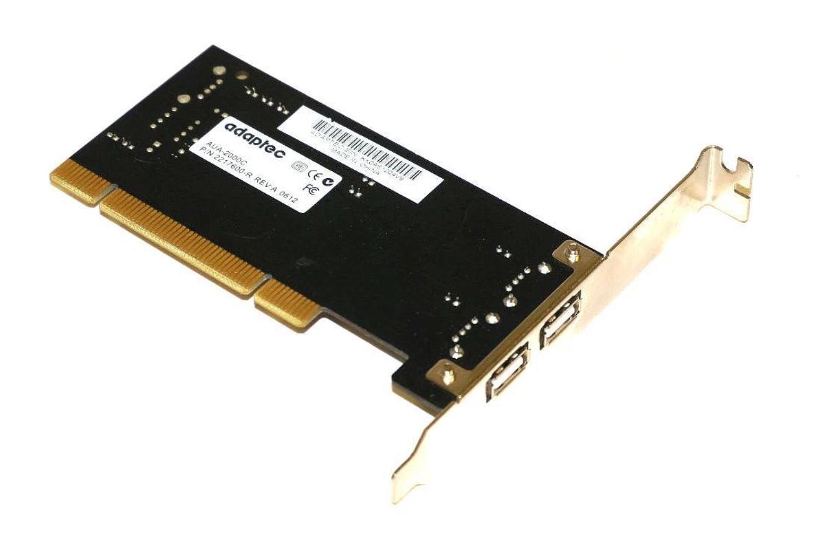 Used ADAPTEC 2217600-R PCI TO USB BOARD, AUA-2000C, REV: A 0612, 2217600R