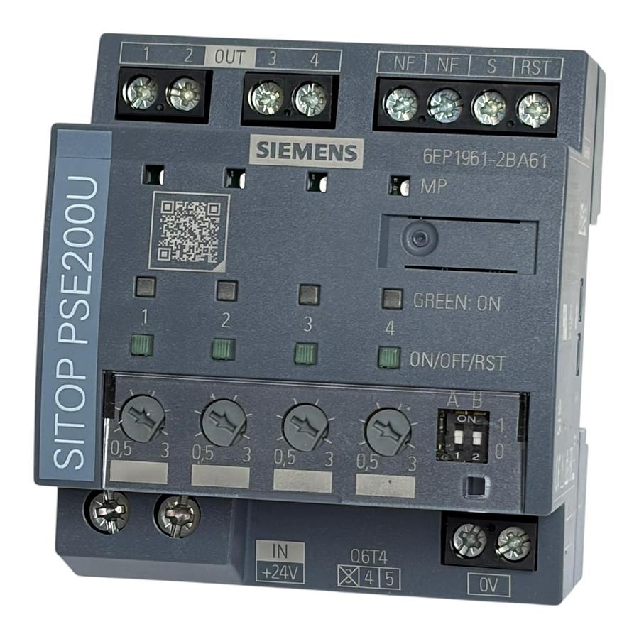 Used Siemens SITOP PSE200U Selectivity Module 6EP1961-2BA61 4x24V 3A NEC Class 2 New